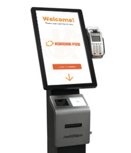 Image illustrating KORONA's self checkout POS system in retailers. 